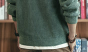 Heavy Waffle Knit Crew Neck