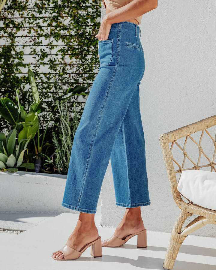 High Waist Down Button Pant