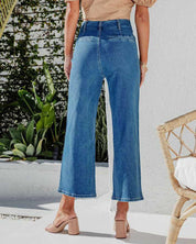 High Waist Down Button Pant