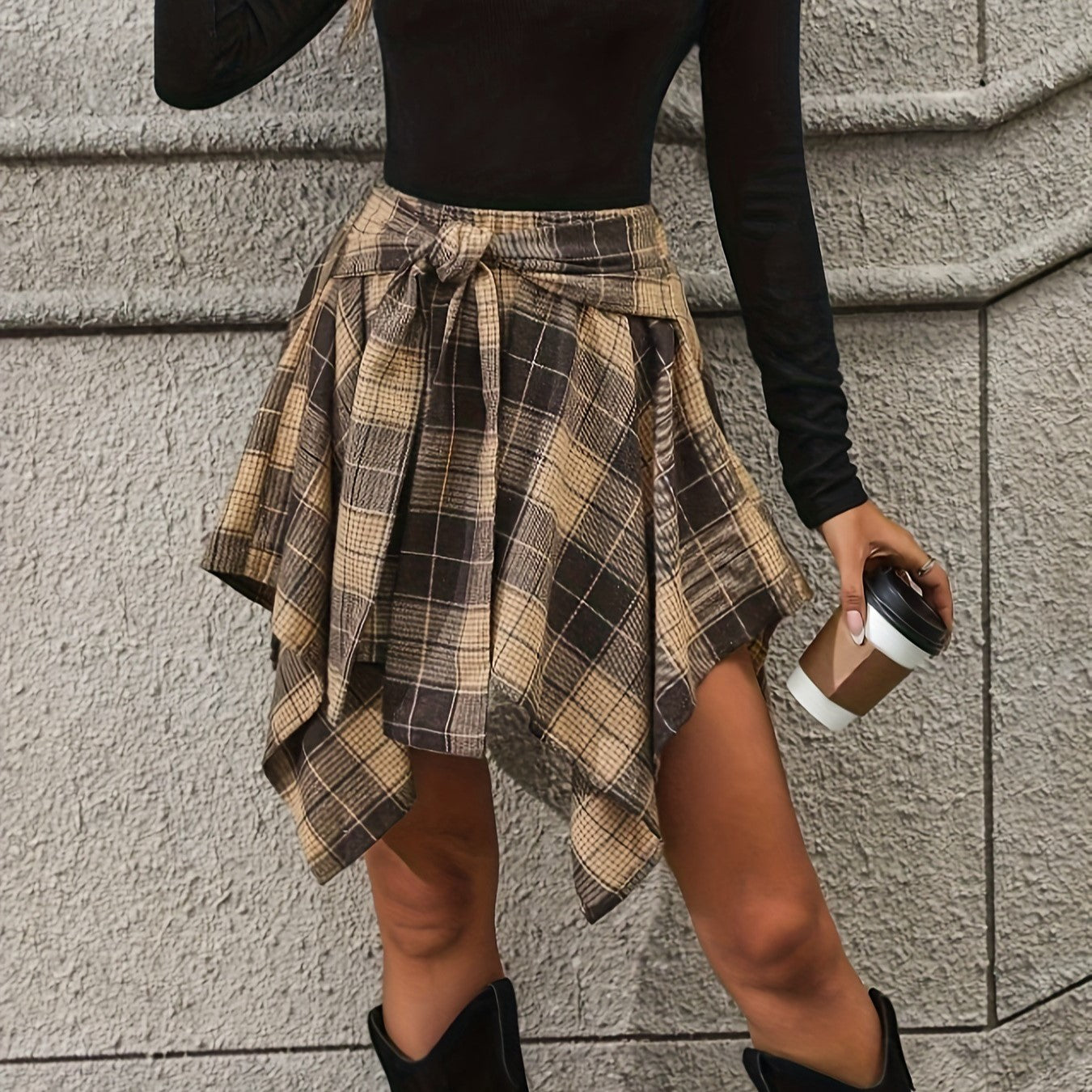 Flannel Tied Skirt