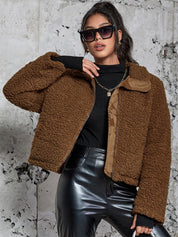 Fleece Coat in Brown