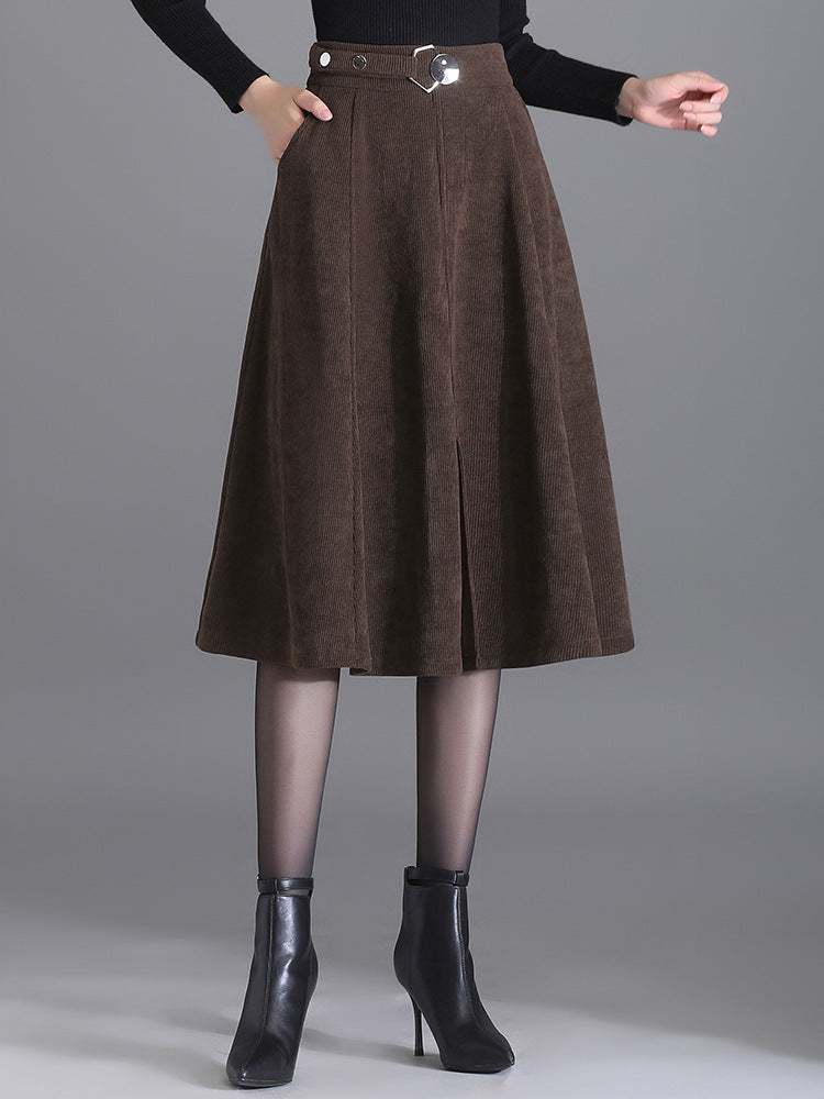 Chenille Belted Asym Skirt