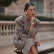 Two-Piece Skirt Suit in Gray