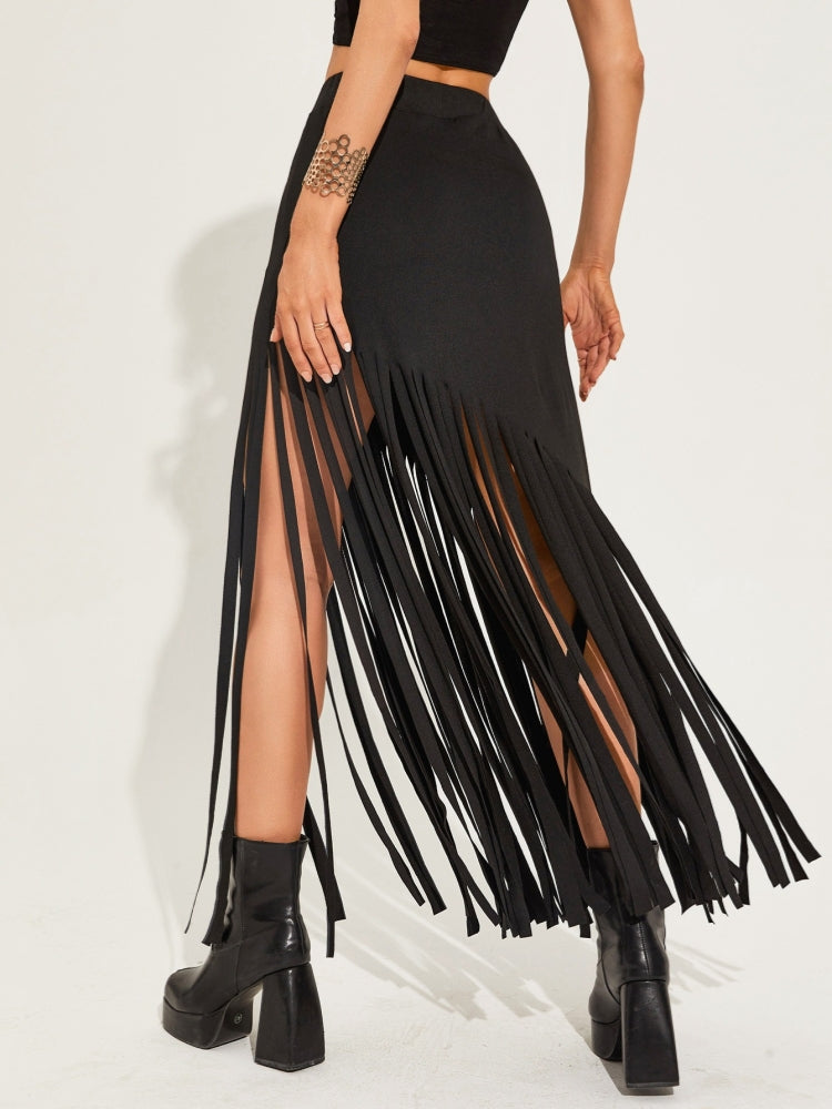 Belted Tassel Skirt