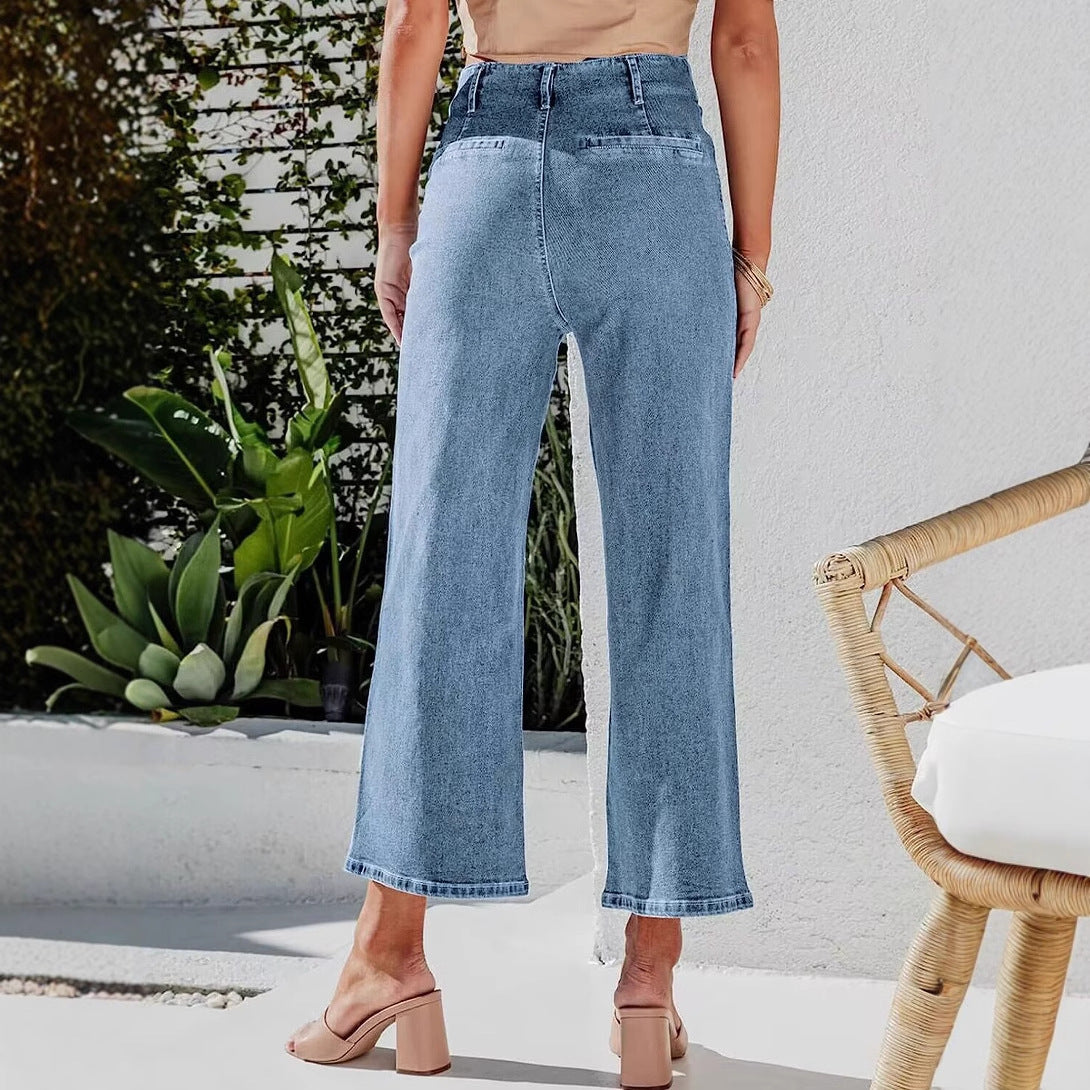 High Waist Down Button Pant