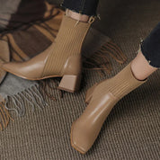 Sleeved Square Toe Boots