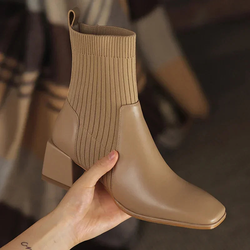 Sleeved Square Toe Boots