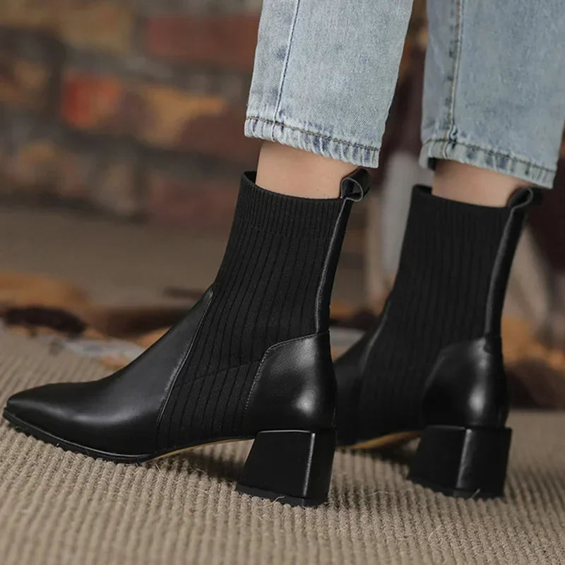 Sleeved Square Toe Boots